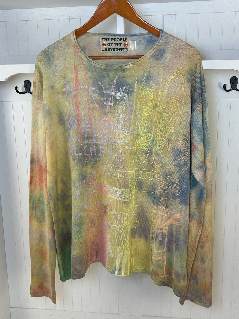 The People of the Labyrinths Silk Artist Graphic Top